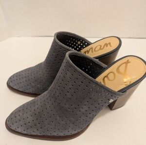 Sam Edelman Bates  Perforated Suede Leather Mules Sz. 6